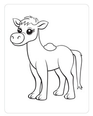 Cute Animals Coloring Pages, Animals Illustrations, Black and white Coloring Pages.