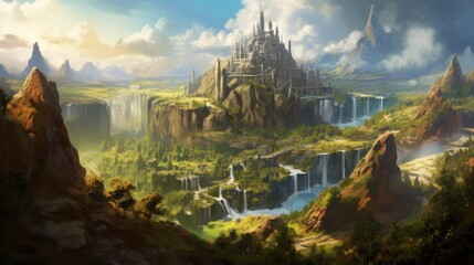 Fototapeta premium Fantasy Landscape Game Art