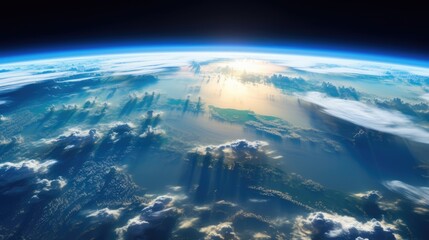 Fototapeta na wymiar Earth from the International Space Station. Generative AI