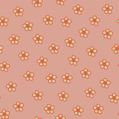 Cute seamless pattern of beautiful flowers. Perfect for wallpapers, gift paper, greeting cards, fabrics, textiles, web designs. Hand-drawn. Vector illustration.