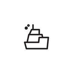 Sea Beach Boat Outline Icon