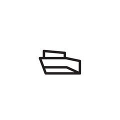 Sea Beach Boat Outline Icon