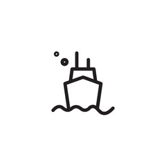 Obraz premium Sea Beach Boat Outline Icon