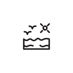 Sea Beach Camping Outline Icon