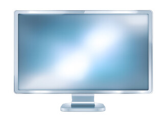 Fototapeta premium Computer monitor with screen design on white or black background. Generative Ai Illustration.