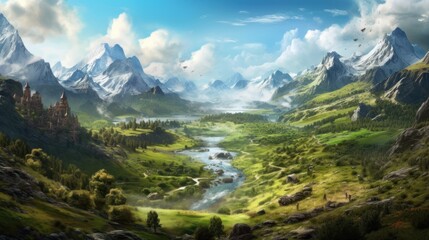 Depict a diverse range of landscape that surround the Lost Chronicle