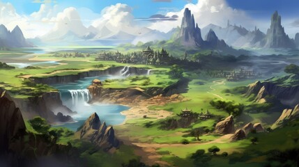 Depict a diverse range of landscape that surround the Lost Chronicle