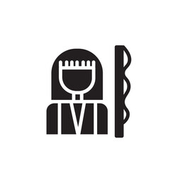 Woman Rod Fishing Icon