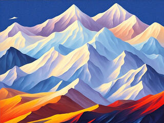 Fototapeta na wymiar Mountains range landscape. AI generated illustration