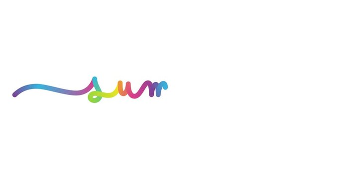 SUMMER animated calligraphy banner with colorful gradient on white background