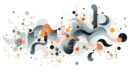 Fototapeta premium Abstract art background with geometric elements. Generative AI.