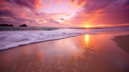 Fototapeta na wymiar Oceanic Dreams: Captivating Beauty and Serenity of an Idyllic Beach Paradise - ai generative