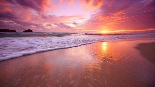 Oceanic Dreams: Captivating Beauty and Serenity of an Idyllic Beach Paradise - ai generative © Cenk