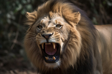 Obraz na płótnie Canvas a lion is angry