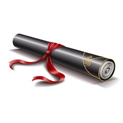 University Graduation Diploma With Red Ribbon, Achievement in education,Education Concept,AI generated.