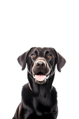 Black labrador retriever isolated on white - AI Generated