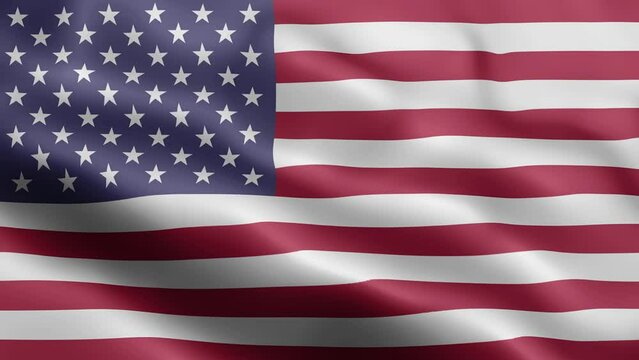 3D animation loop United States of America flag