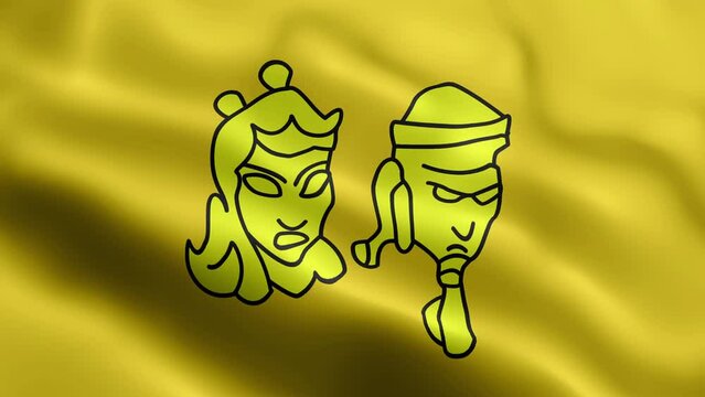 3D animation loop Uyghur Kaghanate flag