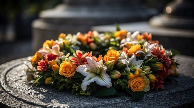 Funeral Wreath Of Flowers