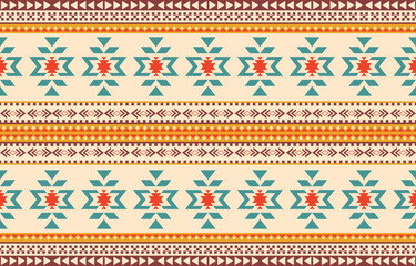 Ethnic abstract ikat art. Aztec ornament print. geometric ethnic pattern seamless  color oriental.  Design for background ,curtain, carpet, wallpaper, clothing, wrapping, Batik, vector illustration.