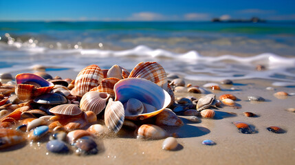 Tranquil Shores: Captivating Shellfish in Crystal-Clear Beach Waters