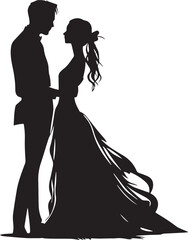 Bride and groom, Wedding, new family vector illustration, SVG