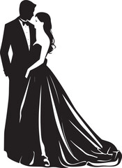 Bride and groom, Wedding, new family vector illustration, SVG