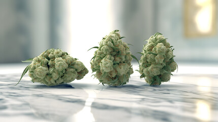 Medical Cannabis CBD bud close up - Legal Marijuana Pot - Smoking weed - Generative AI - obrazy, fototapety, plakaty