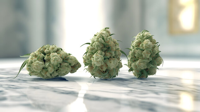 Medical Cannabis CBD bud close up - Legal Marijuana Pot - Smoking weed - Generative AI