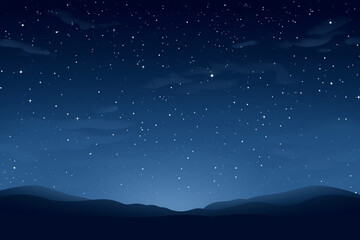Obraz na płótnie Canvas A minimalist illustration of a starry night sky, with bold negative space and twinkling stars Generative AI