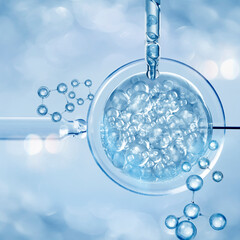 bubble and molecule background for cosmetic product