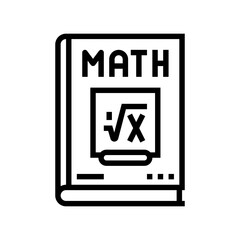 book math science education line icon vector. book math science education sign. isolated contour symbol black illustration