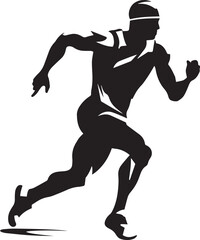 Running man silhouette vector illustration, SVG