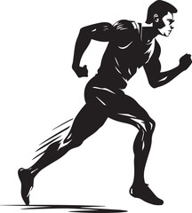 Running man silhouette vector illustration, SVG