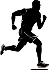 Running man silhouette vector illustration, SVG