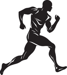 Running man silhouette vector illustration, SVG