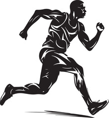 Running man silhouette vector illustration, SVG