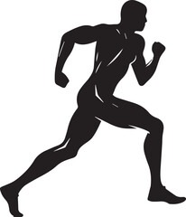 Fototapeta na wymiar Running man silhouette vector illustration, SVG