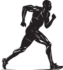 Running man silhouette vector illustration, SVG