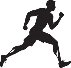 Fototapeta na wymiar Running man silhouette vector illustration, SVG