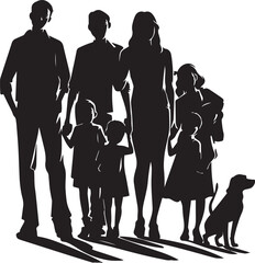 Happy family silhouette vector illustration, SVG