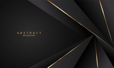 black luxury premium background and gold line.