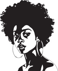African woman head vector illustration, SVG