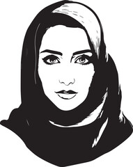 Arab woman in hijab vector Illustration, SVG