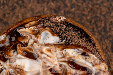 Fresh Yogurt with added chocolate for chocolate flavor