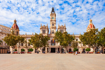 Valencia City Hall at the Plaza del Ajuntament