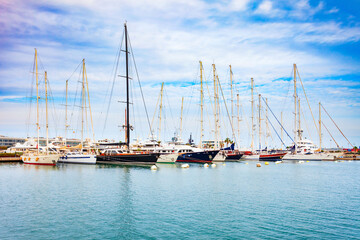 Fototapeta na wymiar Valencia city port in Valencia city, Spain