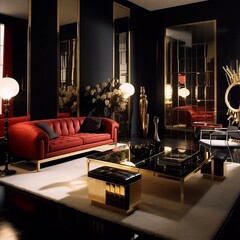 Glamorous Modern Interior Design A Touch of Elegance. AI