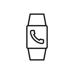Fototapeta premium Editable Icon of Phone Call Using Smartwatch, Vector illustration isolated on white background. using for Presentation, website or mobile app