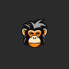 Monkey head logo vector - Gorilla Brand Symbol